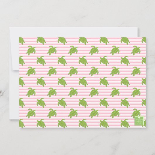 Preppy Turtles Palm Beach Golf Cart Personalized Bedankkaart (Achterkant)