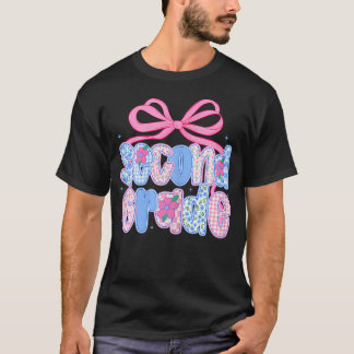 Preppy Tweede 2e Klas Bloem Coquette Strik Achterk T-shirt