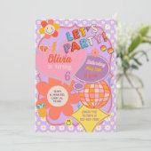 Preppy tween groovy verjaardagsuitnodiging. kaart (Staand voorkant)