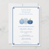 Preppy Twin Boys Pumpkins Autumn Baby shower Party Kaart (Voorkant)