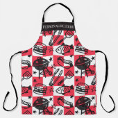 Preppy Vader-grillpatroon – BBQ Doodles (Geruit) Schort (Voorkant)