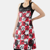 Preppy Vader-grillpatroon – BBQ Doodles (Geruit) Schort (Insitu)
