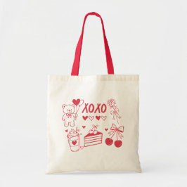 Preppy Valentijn XOXO | Schattige Coquette Stijl Tote Bag