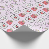 Preppy Valentijns  iconen Zacht Roze Wrapping Papi Cadeaupapier (Hoek)