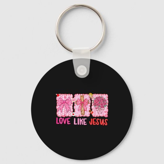 Preppy Valentine Christian Love Like Jesus Men Wom Sleutelhanger (Voorkant)