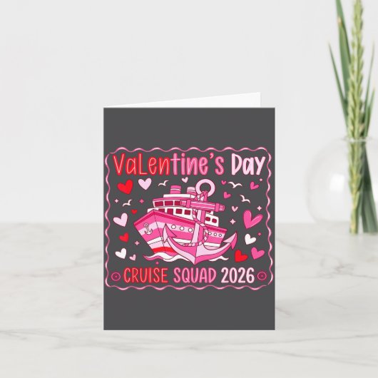 Preppy Valentines Cruise 2026 Family Matching Vale Kaart (Voorkant)