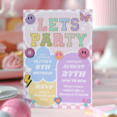 Preppy Varsity Patch Letter Retro verjaardagsfeest Kaart