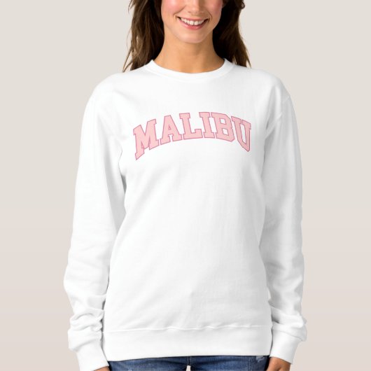 Preppy Varsity Pink Malibu California Trui (Voorkant)