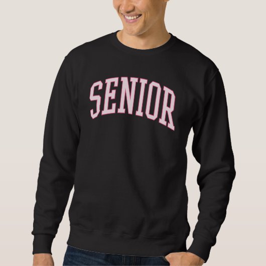 Preppy Varsity Pink Senior Graduation Trui (Voorkant)