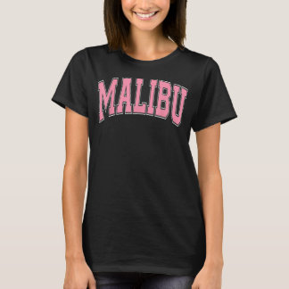 Preppy Varsity Stijl Roze Malibu Californië T-shirt