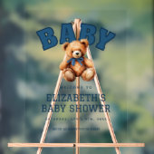Preppy Varsity Teddy Bear Baby Shower Acrylic Acryl Bord (Neutraal)