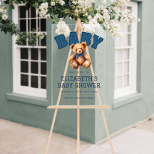 Preppy Varsity Teddybeer Baby Shower Acryl