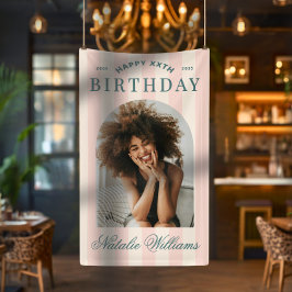 Preppy verjaardagsfeest welkom foto roze voor elke spandoek