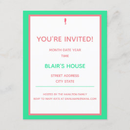 Preppy verjaardagsuitnodiging kaart