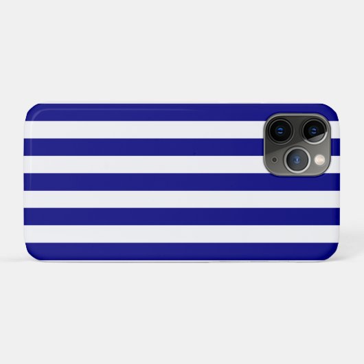 Preppy Vertical Stripes Navy Blue White Striped Case-Mate iPhone Case (Achterkant (horizontaal))