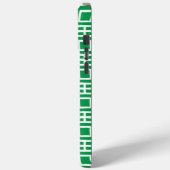 Preppy Vierkant Lattice Monogram – Groen & Marineb Case-Mate iPhone Case (Achterkant / Links)