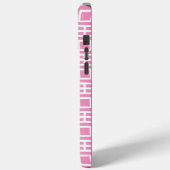 Preppy Vierkant Lattice Monogram – Roze & Limoen Case-Mate iPhone Case (Achterkant / Links)