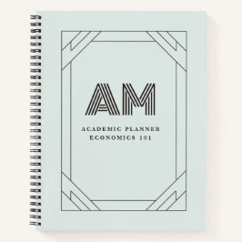 Preppy vintage op maat gemaakte monogram esthetisc notitieboek