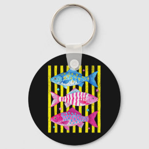 Preppy Vis Retro Zomer Reis Strand Vakantie Sleutelhanger
