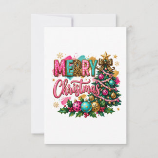 Preppy vrolijk kerstfeest bedankkaart