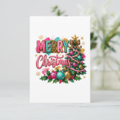 Preppy vrolijk kerstfeest bedankkaart (Staand voorkant)
