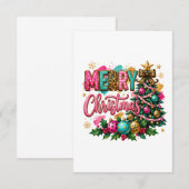 Preppy vrolijk kerstfeest bedankkaart (Voorkant / Achterkant)