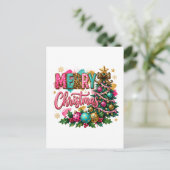 Preppy vrolijk kerstfeest briefkaart (Staand voorkant)