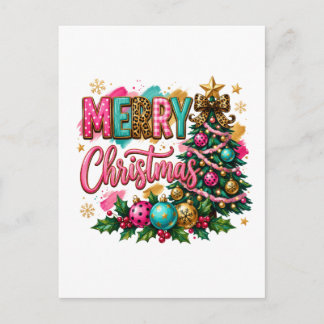 Preppy vrolijk kerstfeest briefkaart