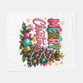 Preppy vrolijk kerstfeest fleece deken (Voorkant (Horizontaal))