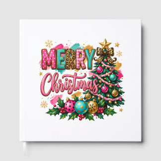 Preppy vrolijk kerstfeest gastenboek