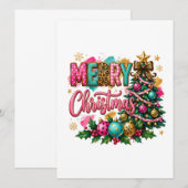 Preppy vrolijk kerstfeest kaart (Voorkant / Achterkant)
