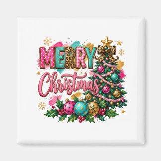 Preppy vrolijk kerstfeest magneet