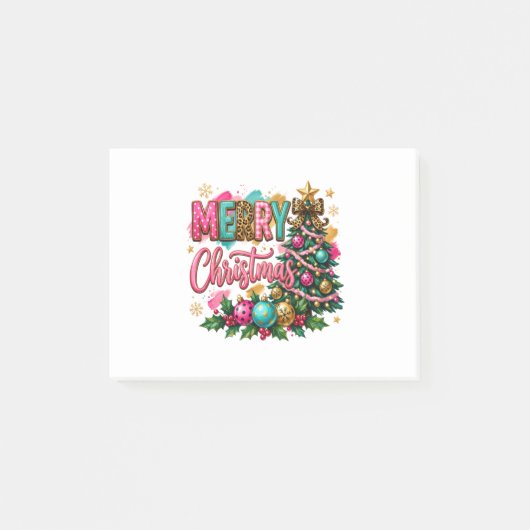 Preppy vrolijk kerstfeest post-it® notes (Voorkant)