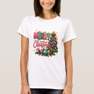 Preppy vrolijk kerstfeest t-shirt