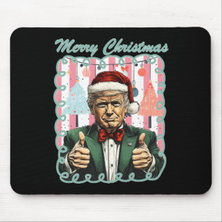 Preppy vrolijk kerstfeest Trump 2025 Kerstmis Maak Muismat