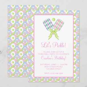 Preppy Watercolor Argyle Pickleball-paddels Kaart