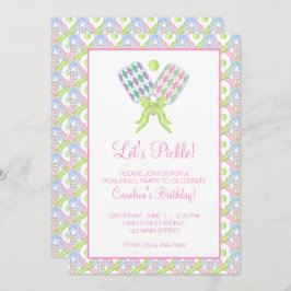 Preppy Watercolor Argyle Pickleball Paddles Kaart