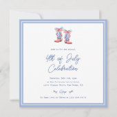 Preppy Watercolor Bows 4 juli uitnodiging (Voorkant)