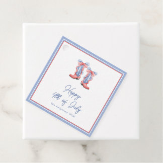 Preppy Watercolor Bows 4th Of July Invitation Bedankjes Labels