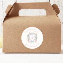Preppy Watercolor Crest Prettig Kerst Initiaal