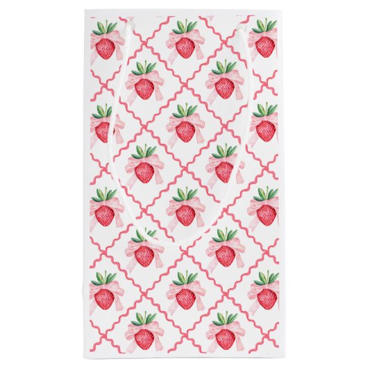 Preppy Waterverf aardbeien bessen zoet Klein Cadeauzakje (Achterkant)