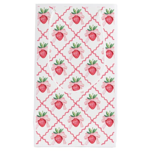 Preppy Waterverf aardbeien bessen zoet Klein Cadeauzakje (Voorkant)