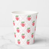 Preppy Waterverf aardbeien bessen zoet Papieren Bekers (Achterkant)