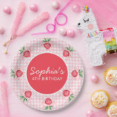 Preppy Waterverf aardbeien bessen zoet Papieren Bordje (Feest)