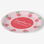 Preppy Waterverf aardbeien bessen zoet Papieren Bordje (Gekanteld)