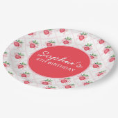 Preppy Waterverf aardbeien bessen zoet Papieren Bordje (Gekanteld)