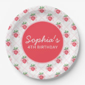 Preppy Waterverf aardbeien bessen zoet Papieren Bordje (Voorkant)