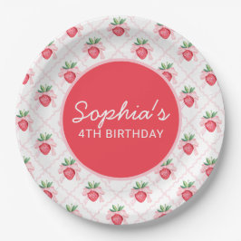 Preppy Waterverf aardbeien bessen zoet Papieren Bordje
