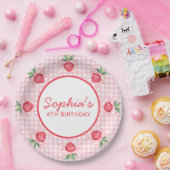 Preppy Waterverf aardbeien bessen zoet Papieren Bordje (Feest)