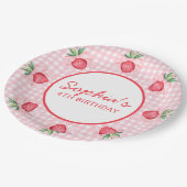 Preppy Waterverf aardbeien bessen zoet Papieren Bordje (Gekanteld)